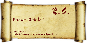 Mazur Orbó névjegykártya